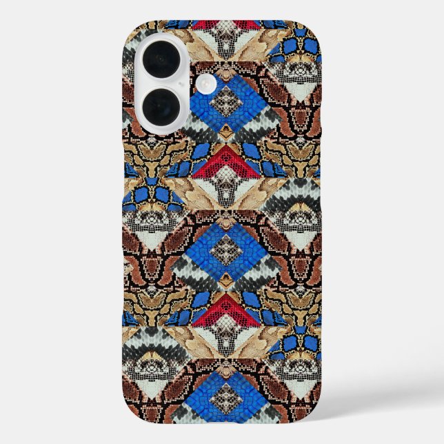 Funda iPhone 16 Patrón de piel de serpiente  (Reverso )