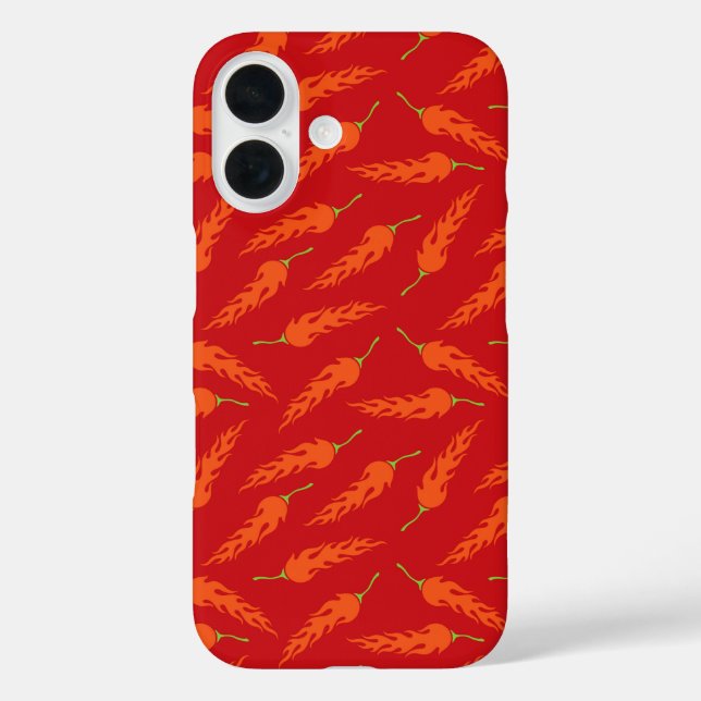 Funda iPhone 16 Patrón de pimientos picantes (Reverso )