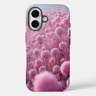 Funda iPhone 16 Patrón de pradera de floración rosa soñadora