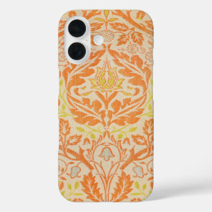 Funda iPhone 16 Patrón de rama dorada de William Morris Arte vinta
