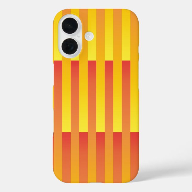 Funda iPhone 16 Patrón de rayas amarillo naranja (Reverso )