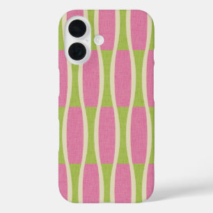 Funda iPhone 16 Patrón de rayas de estaño de estaño moderno de med