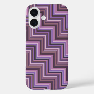 Funda iPhone 16 Patrón de rayas de malva