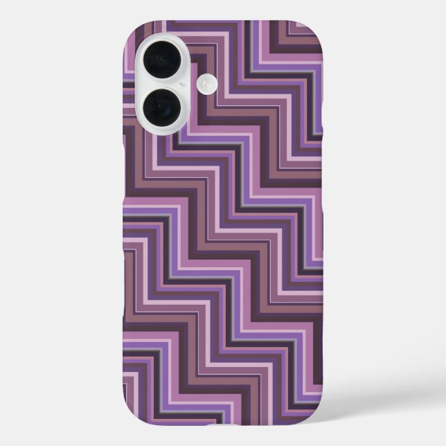 Funda iPhone 16 Patrón de rayas de malva (Reverso )
