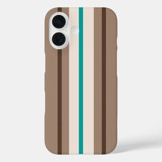 Funda iPhone 16 Patrón de rayas de surf retro (Reverso )