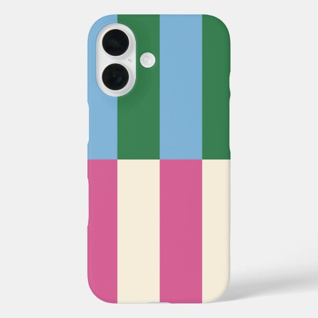 Funda iPhone 16 Patrón de rayas verticales colorido (Reverso )