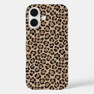 Funda iPhone 16 Patrón de repetición de efecto de impresión de leo