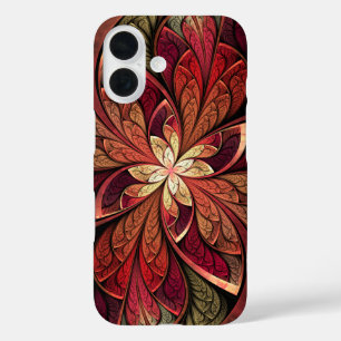 Funda iPhone 16 Patrón de resumen rojo de La Chanteuse Rouge