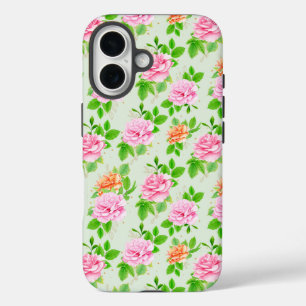 Funda iPhone 16 Patrón de Rosas Rosadas Florales