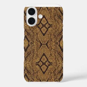 Funda iPhone 16 Patrón de serpientes respaldadas por diamantes