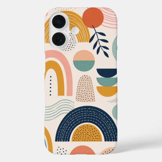 Funda iPhone 16 Patrón de Superficie Abstracto Arco Prisma Pastel (Reverso )