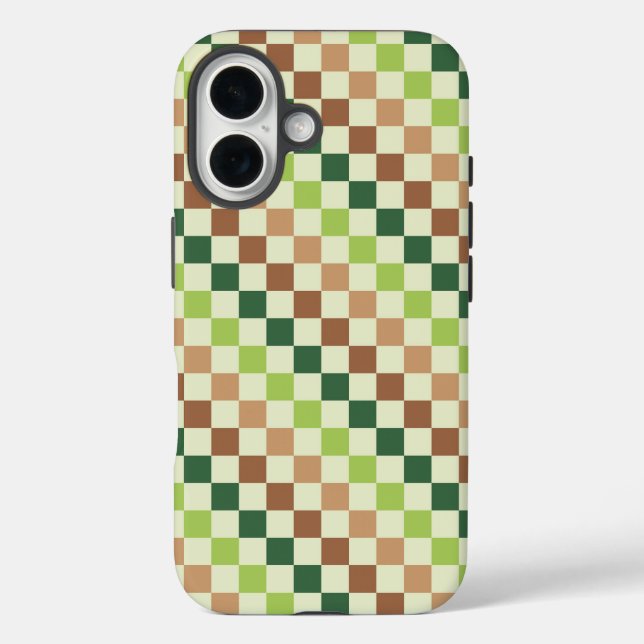 Funda iPhone 16 Patrón de tablero de ajedrez diagonal de arcoíris  (Reverso )