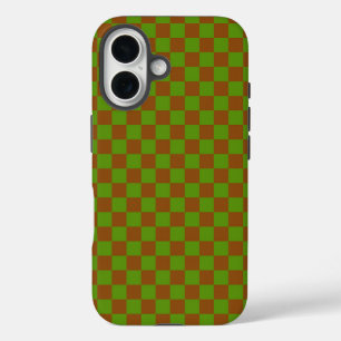 Funda iPhone 16 Patrón de tablero de cuadros de manzana carameliza