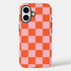 Funda iPhone 16 Patrón de tablero de naranja y tablero de control 