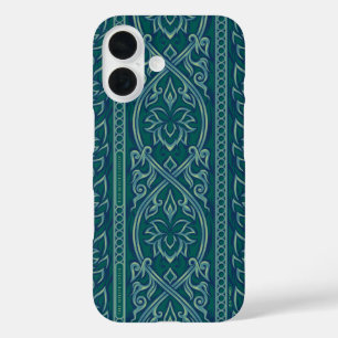 Funda iPhone 16 Patrón de Tapiz Emerald Lotus - El Lotus blanco