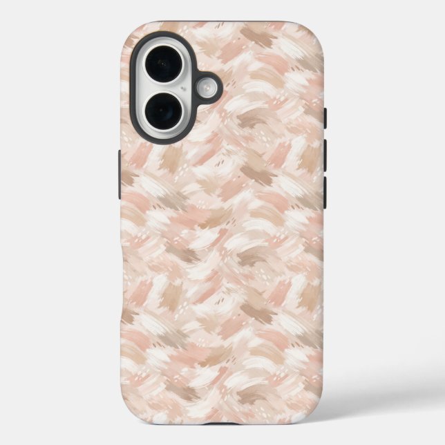 Funda iPhone 16 Patrón de trazo de pincel abstracto (Reverso )