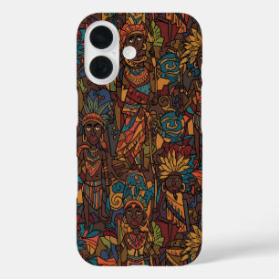 FUNDA iPhone 16 PATRÓN DE TRIBUS AFRICANOS