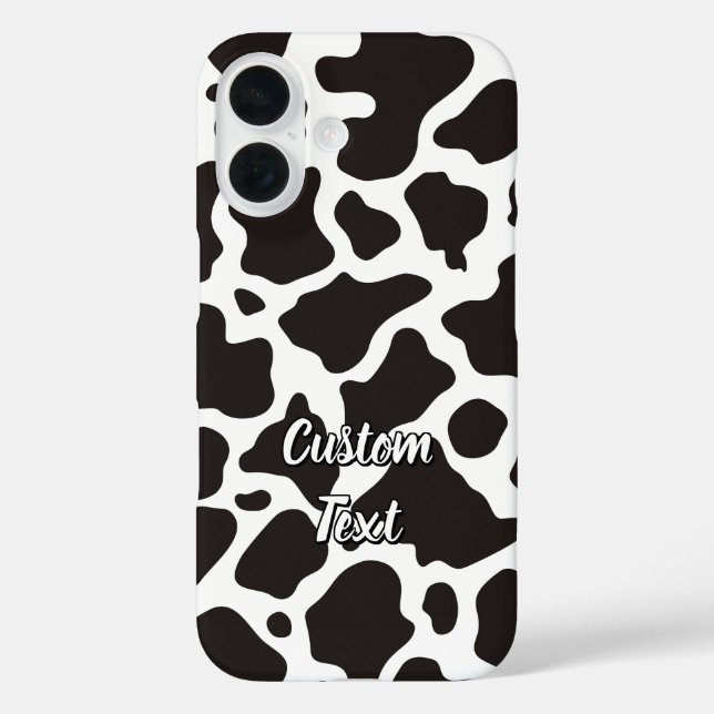 Funda iPhone 16 Patrón de vaca (Reverso )