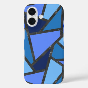 Funda iPhone 16 patrón de vidrio de color azul teñido