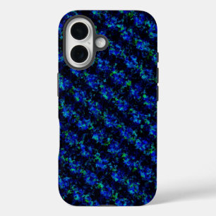 Funda iPhone 16 Patrón de vidrio roto verde azul