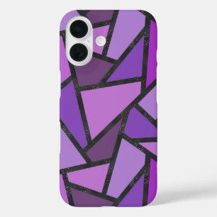 Funda iPhone 16 patrón de vidrio tintado de tonos púrpura