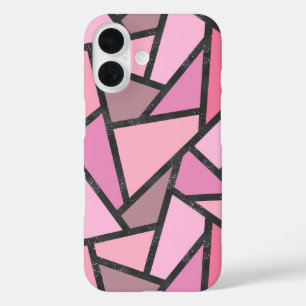 Funda iPhone 16 Patrón de vidrio tintado en tonos de coral