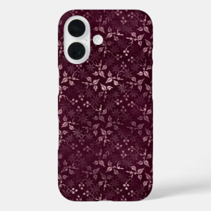 Funda iPhone 16 Patrón de Vino de Zarzamora 