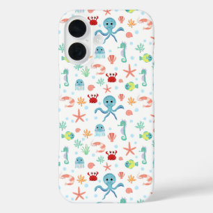 Funda iPhone 16 Patrón del mundo marino