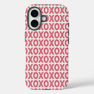 Funda iPhone 16 Patrón Día de San Valentín XOXO