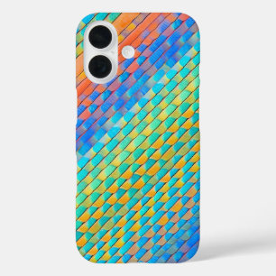 Funda iPhone 16 Patrón digital colorido y abstracto