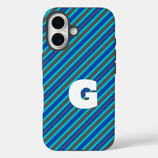 Funda iPhone 16 Patrón elegante de rayas (Reverso )