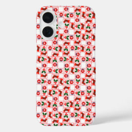Funda iPhone 16 Patrón festivo de Navidad