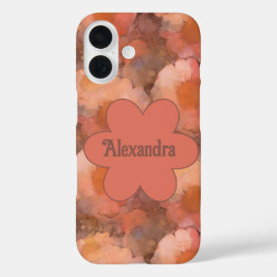 Funda iPhone 16 Patrón Floral de Margarita Acuarela Rústica
