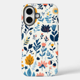 Funda iPhone 16 Patrón floral fondo de textura de fondo de papel p