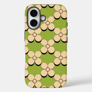 Funda iPhone 16 Patrón floral minimalista - Pétalos de crema en ol