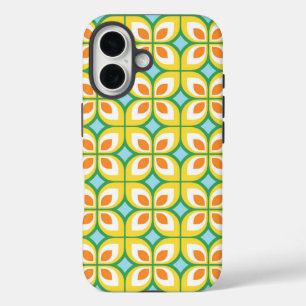 Funda iPhone 16 Patrón floral moderno Retro Mid Century