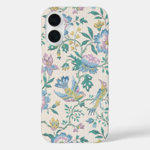 Funda iPhone 16 Patrón Floral Pastel de Pájaro Vintage Chinoiserie