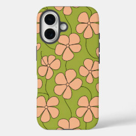 Funda iPhone 16 Patrón floral retro
