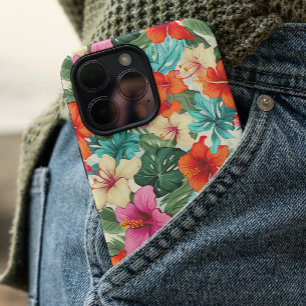 Funda iPhone 16 Patrón floral tropical vibrante