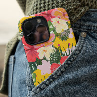 Patrón floral tropical vibrante