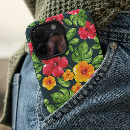 Funda iPhone 16 Patrón floral tropical vibrante