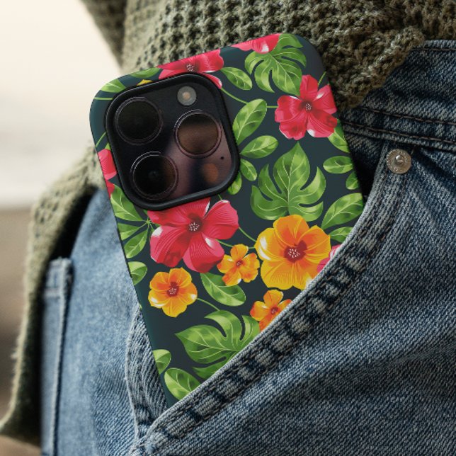 Funda iPhone 16 Patrón floral tropical vibrante (Subido por el creador)