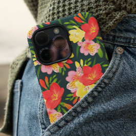 Funda iPhone 16 Patrón floral tropical vibrante