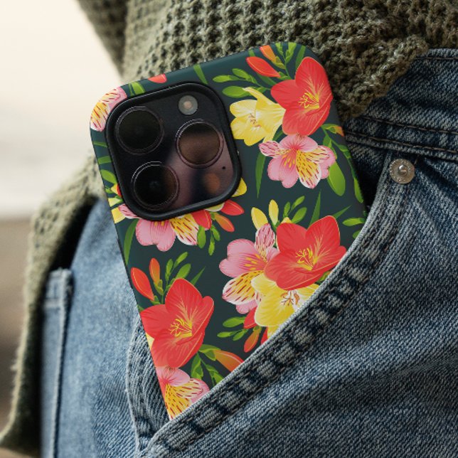 Funda iPhone 16 Patrón floral tropical vibrante (Subido por el creador)