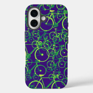 Funda iPhone 16 patrón fresco de bicicletas gráficas