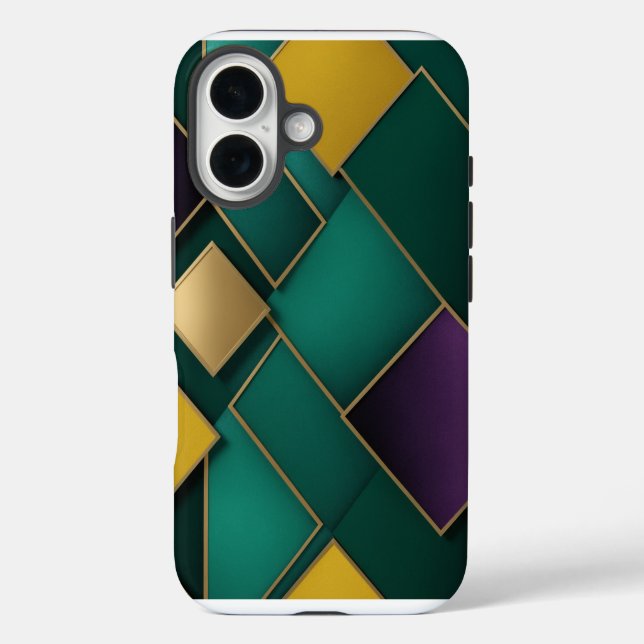 Funda iPhone 16 Patrón geométrico (Reverso )