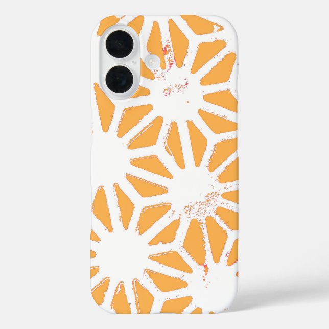 Funda iPhone 16 Patrón geométrico amarillo (Reverso )