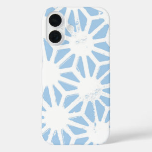 Funda iPhone 16 Patrón geométrico azul pálido