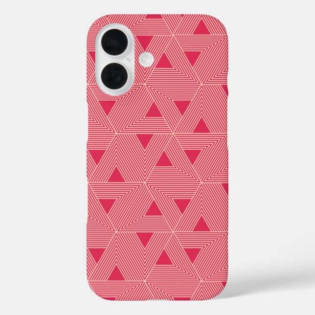 Funda iPhone 16 Patrón geométrico del triángulo japonés del Sakura (Reverso )