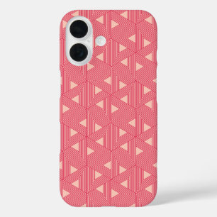 Funda iPhone 16 Patrón geométrico del triángulo japonés del Sakura